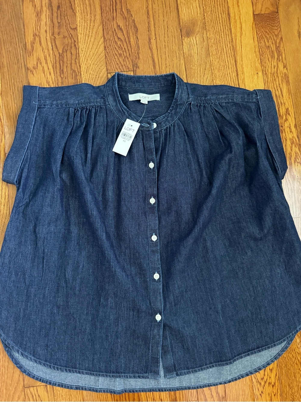LOFT Women's Dark Blue Chambray Dolman shirt